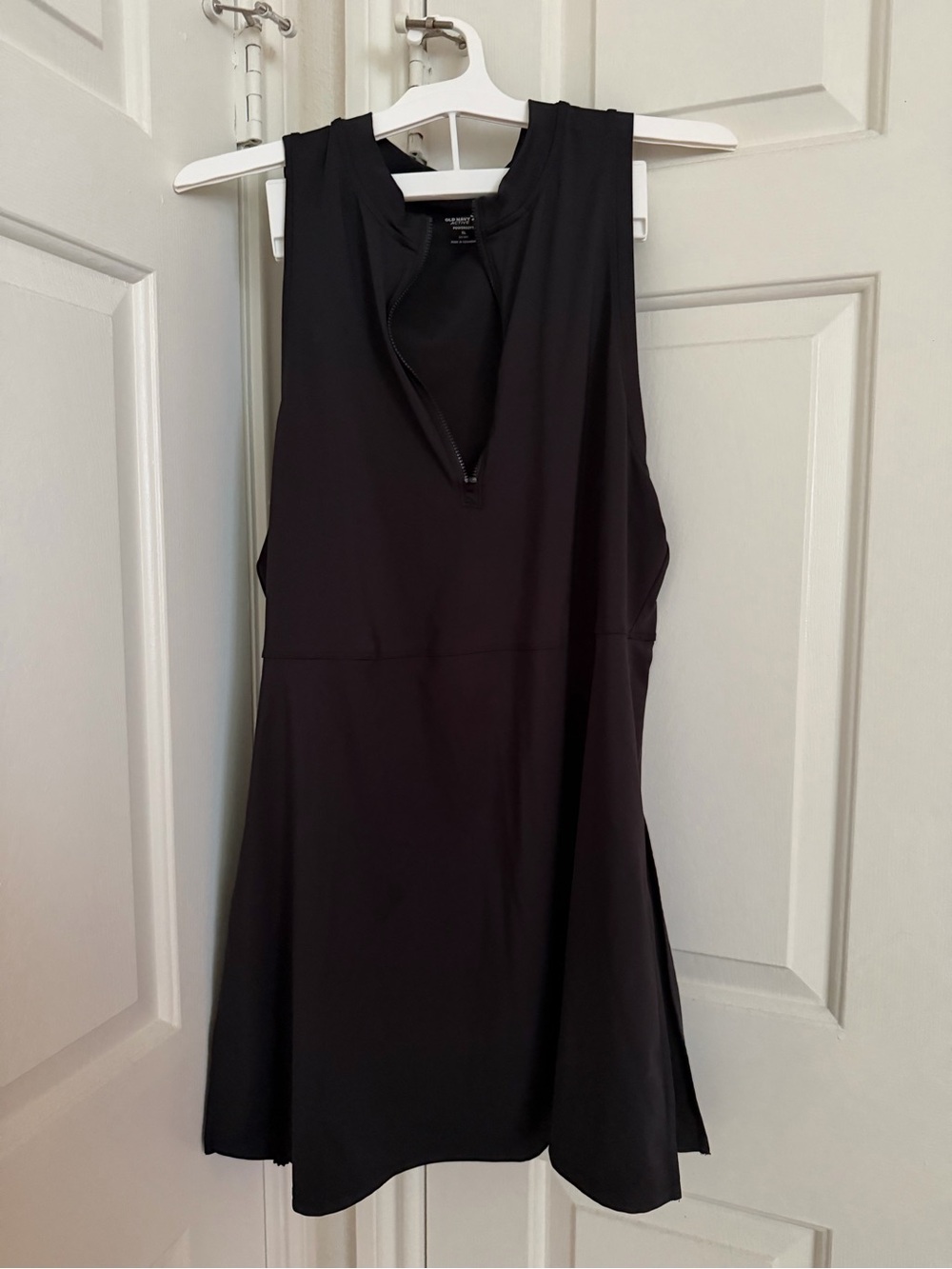 Old Navy Black Sleeveless Zip-Front Mini Dress